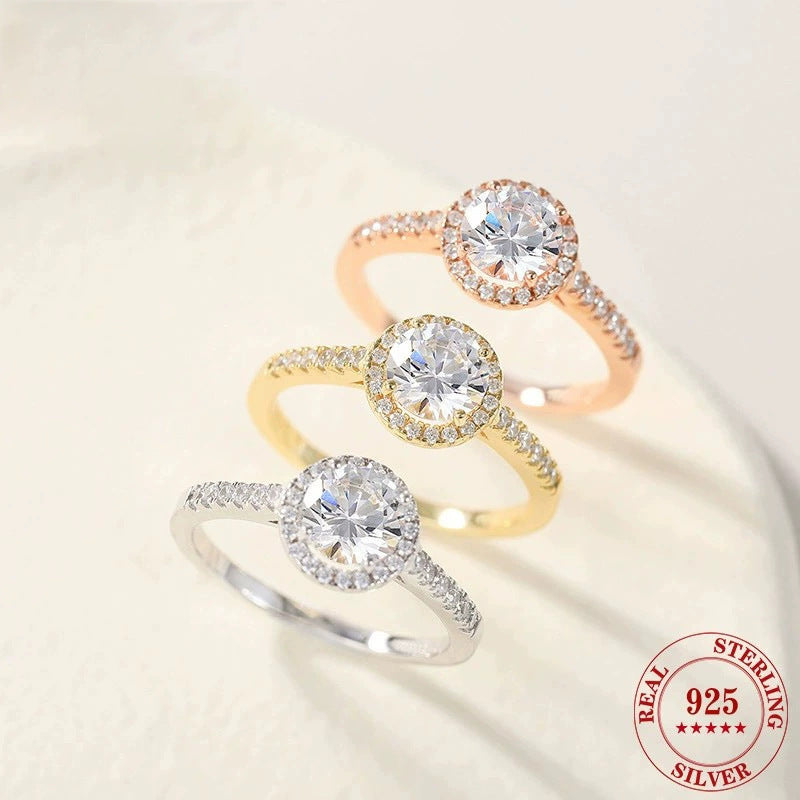 Round Zircon Women's Silver Ring Pi-Mart