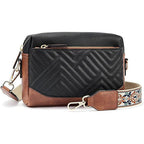 Quilted embroidered grid color matching small women crossbody bag, simple small square bag, shoulder messenger bag - SJB-DIAMOND ELITES