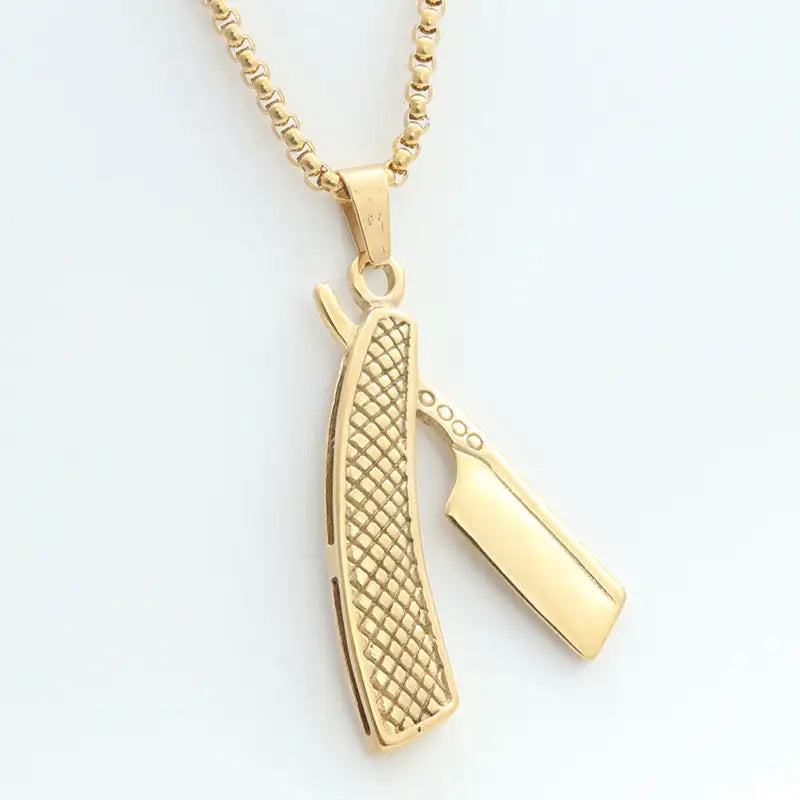 Titanium Steel Shaver Pendant Personality Punk Vintage Necklace