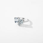 S925 Sterling Silver Inlaid Geometric Super Zircon Ring