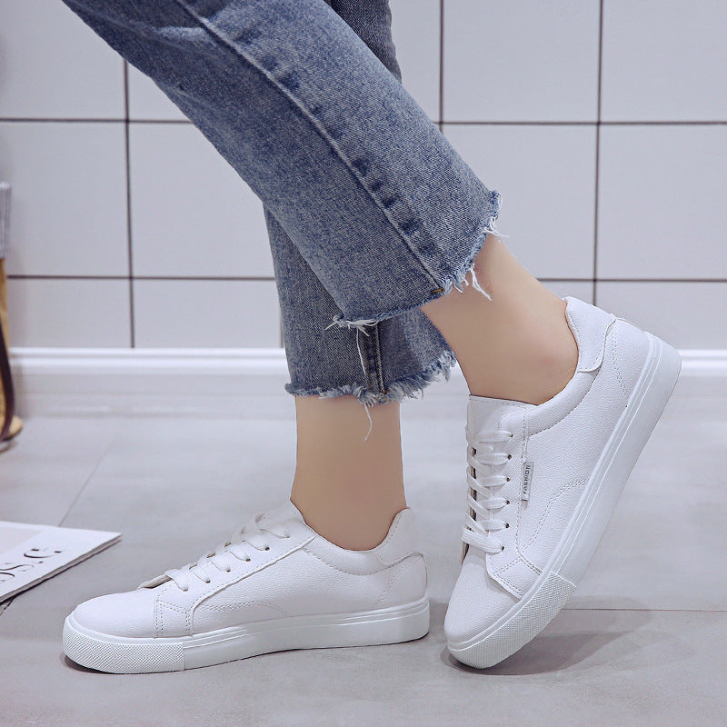 White Women's Sneakers - Flat Bottom Casual Shoes - SJB-DIAMOND ELITES
