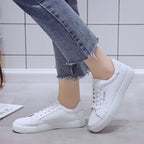 White Women's Sneakers - Flat Bottom Casual Shoes - SJB-DIAMOND ELITES