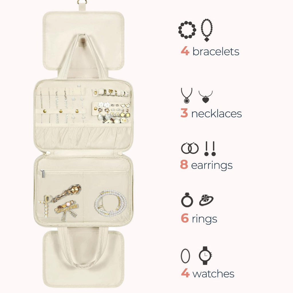 Travel toilet bag, with jewelry storage bag, hanging toilet bag, fluffy cosmetic bag, storage bag travel bag, makeup bag with compartments, - SJB-DIAMOND ELITES