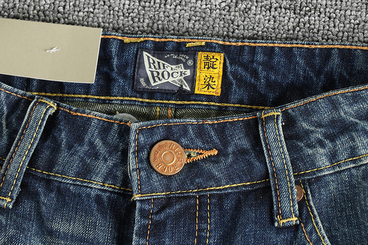 Men's Casual Retro Pocket Straight Jeans Lootquake LLC