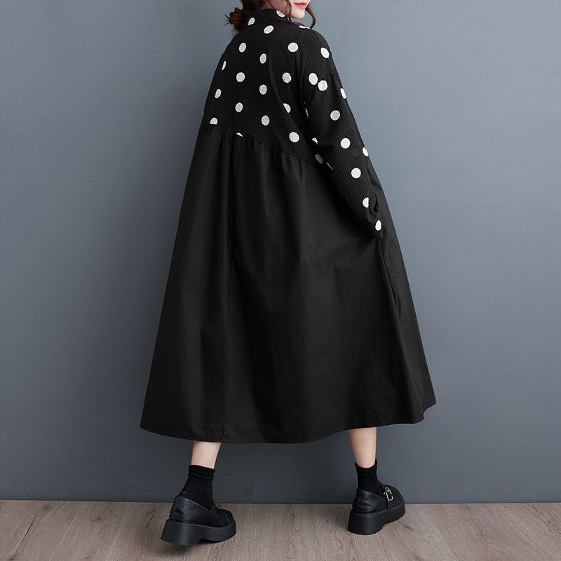 New Loose Plus Size Lace Printed Mid-length Artistic Retro Dress Lootquake LLC