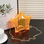 Silver Pentagram Chain evening Bag, Acrylic Mini Change, Key Lipstick Purse, Crossbody Prom Bag, Party Purse, Prom Bags Clutch, Wedding Purse - SJB-DIAMOND ELITES