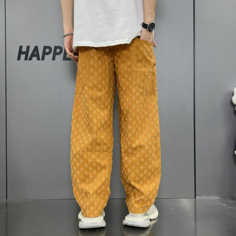 Loose Straight Washed Denim Large Pocket Pants Trendy Lootquake LLC