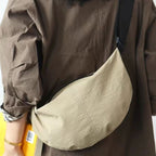 Nylon Bag, Women's Casual Bag, Wide Shoulder Strap Single Shoulder Crossbody Bag, Simple and Lightweight Moon Bag - SJB-DIAMOND ELITES