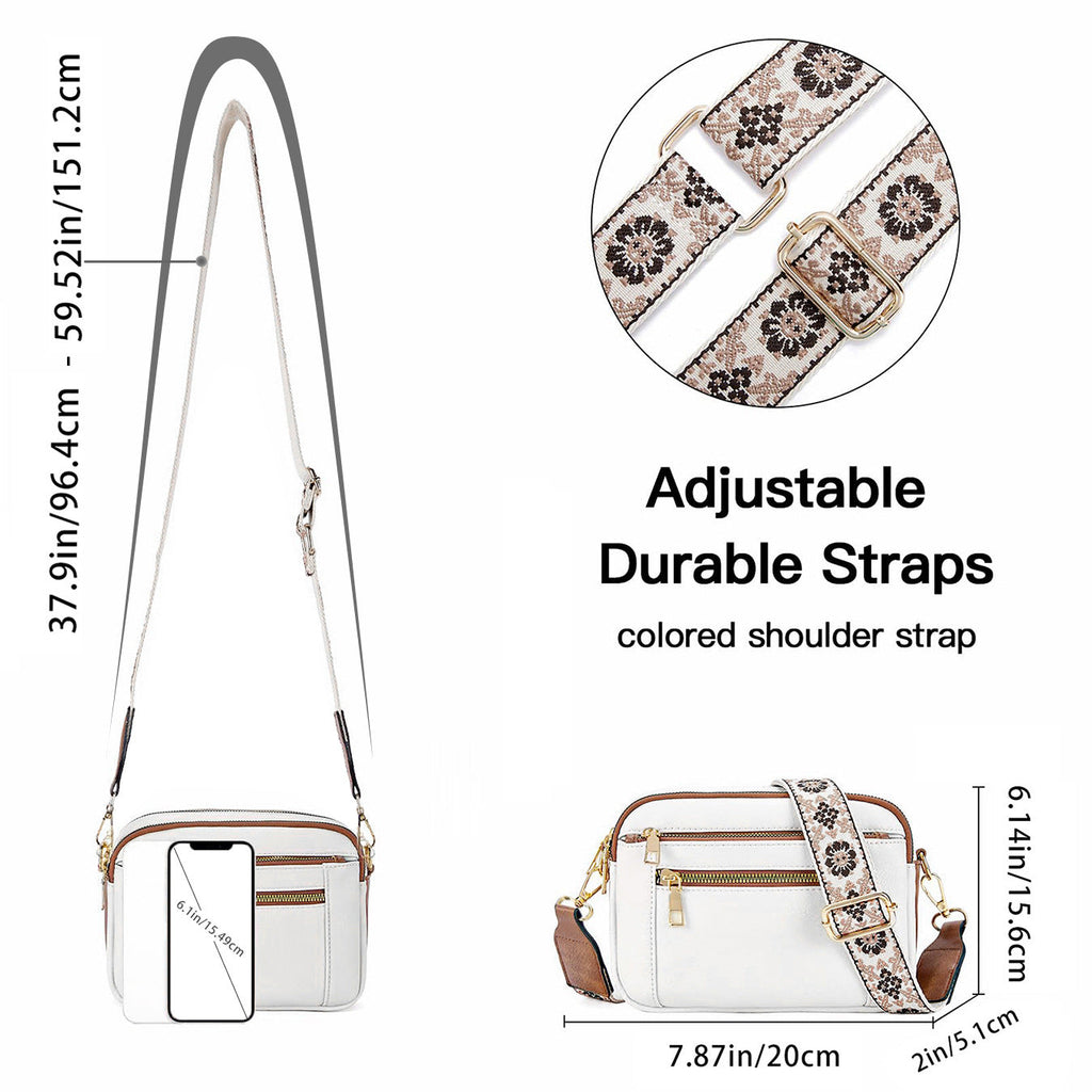 Small Crossbody Purse for Women Triple Zip, Color Matching Multifunctional Zipper Crossbody Bag, Small Square Bag PU Shoulder Bag, - SJB-DIAMOND ELITES