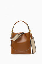 Elegant Bundle Closure Portable Hobo Bag - Stylish Crossbody Broadband Drawstring Bucket Bag