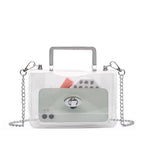 Women's Transparent evening Clutch Bag – Stylish Clear Crossbody Shoulder Bag with Removable Gold Chain Strap