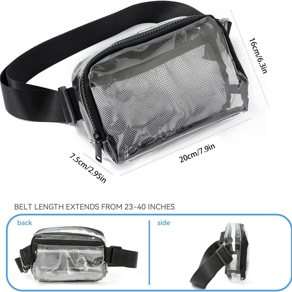 Waterproof Fanny Pack – Transparent Small Crossbody Belt Bag with Adjustable Shoulder Strap, Ideal for Festival, Hiking, Concerts, and Travel, Stadium Approved Waist Bag - SJB-DIAMOND ELITES