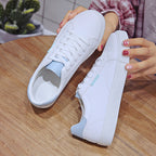 White Women's Sneakers - Flat Bottom Casual Shoes - SJB-DIAMOND ELITES