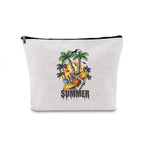 Linen printed cosmetic bag, cosmetic lipstick storage bag, small simple zipper evening clutch bag, - SJB-DIAMOND ELITES
