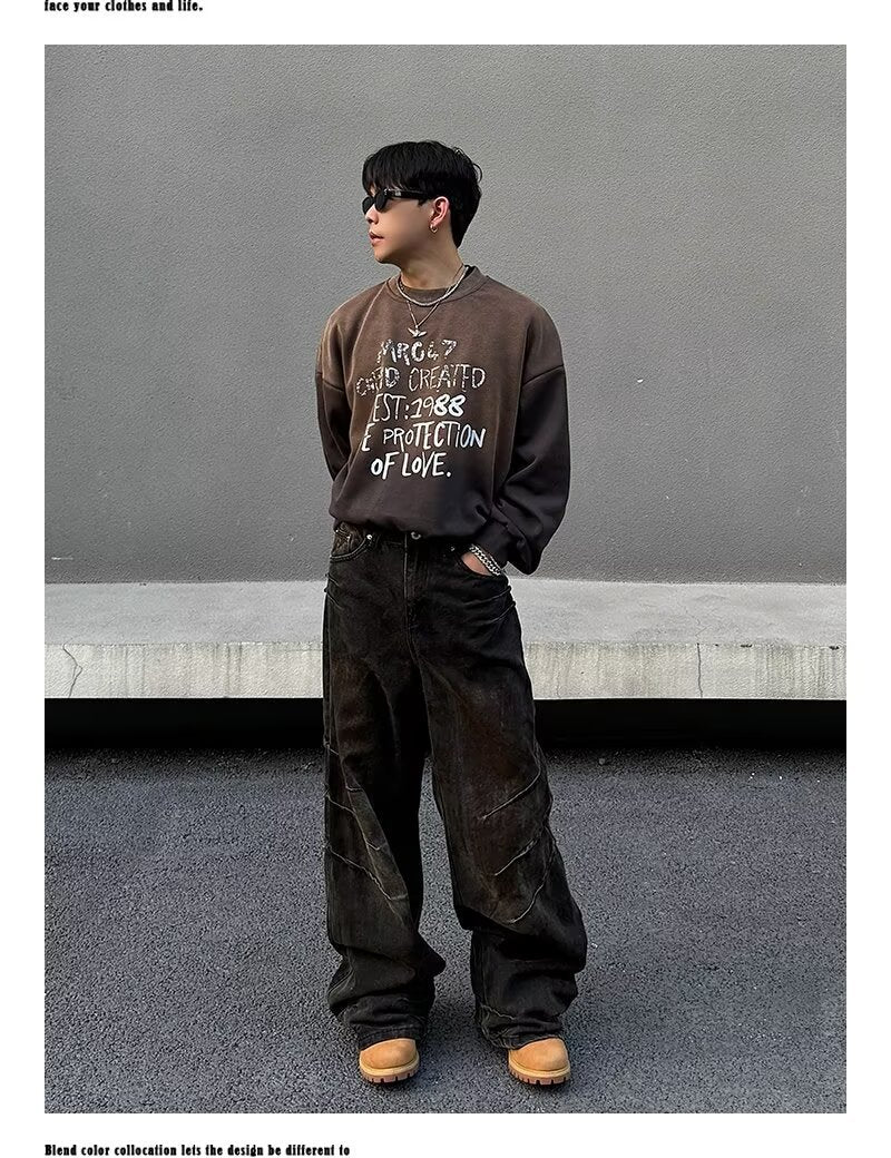High Street Design Distressed And Dirty Waste-style Jeans For Men Lootquake LLC