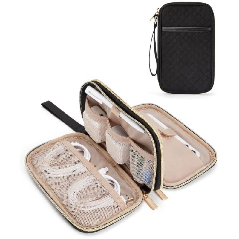 Zip Around Wristlet Wallet for Women, Headphone Cable Storage Bag, Travel Cable Storage Bag, Portable Wire Storage Bag - SJB-DIAMOND ELITES