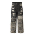 Niche Heavy Industry Washed Damaged Stitching Skinny Jeans Lootquake LLC