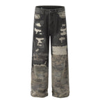 Niche Heavy Industry Washed Damaged Stitching Skinny Jeans Lootquake LLC