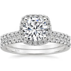 925 Inlaid 7mm Round Zircon Set Simulation Diamond Ring Pi-Mart