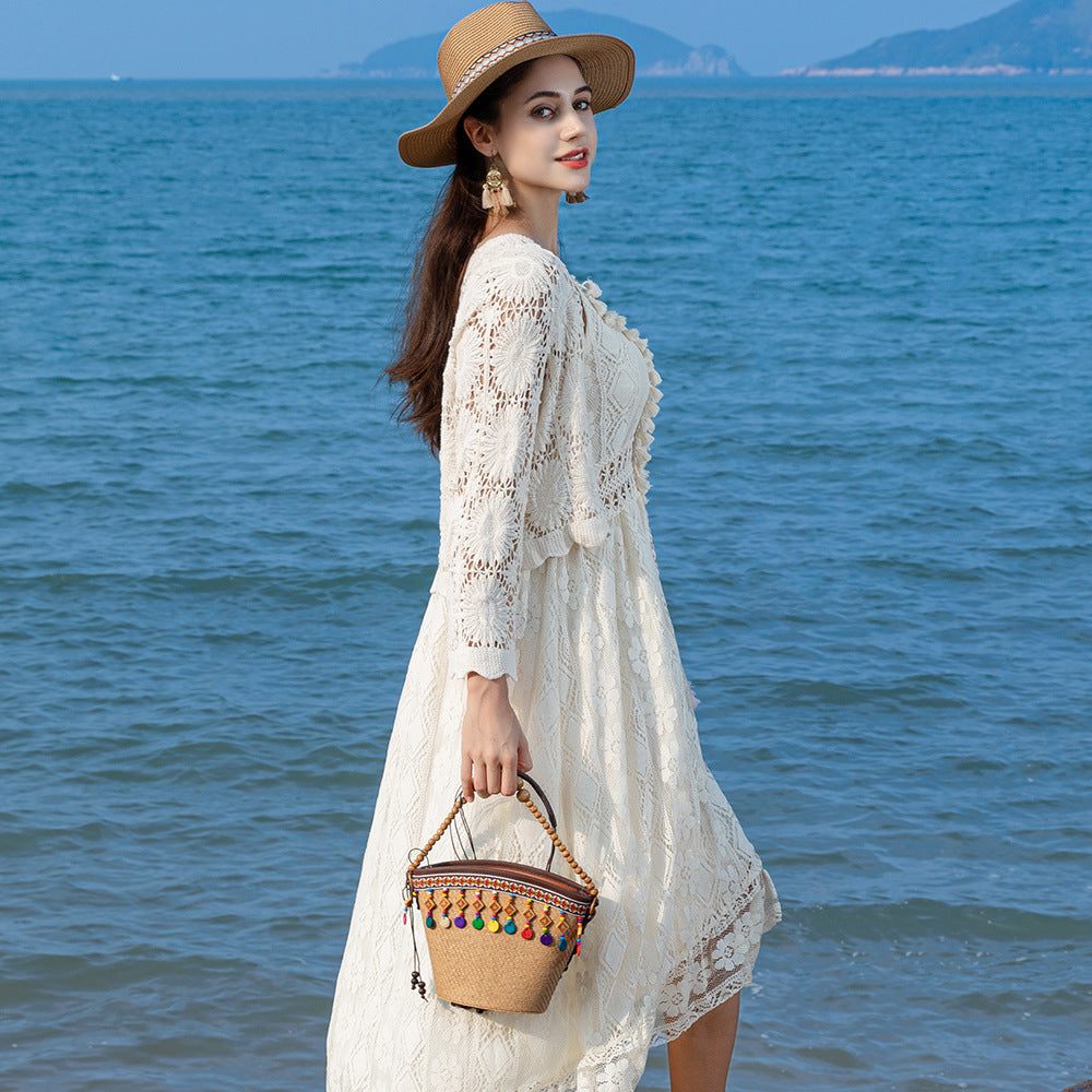 Holiday small straw bag, shoulder bag women's beach bag, small woven bag large capacity handbag hobo - SJB-DIAMOND ELITES