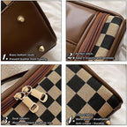 Large portable plaid cosmetic bag, large capacity toilet bag, tote zipper cosmetic storage bag, makeup bag with compartments, - SJB-DIAMOND ELITES