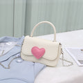 Cute contrasting peach heart tote bag, pink love handbag, simple and versatile small square bag, fashionable shoulder crossbody bag - SJB-DIAMOND ELITES