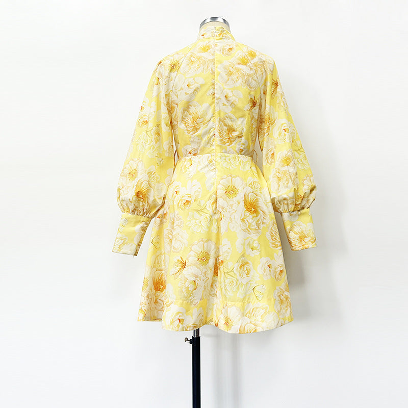 Belt Lantern Sleeve Holiday Swing Dress Lootquake LLC
