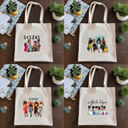 Canvas printed shoulder bag, fashionable and lightweight shopping bag, large-capacity cotton bag 2pcs hobo. - SJB-DIAMOND ELITES