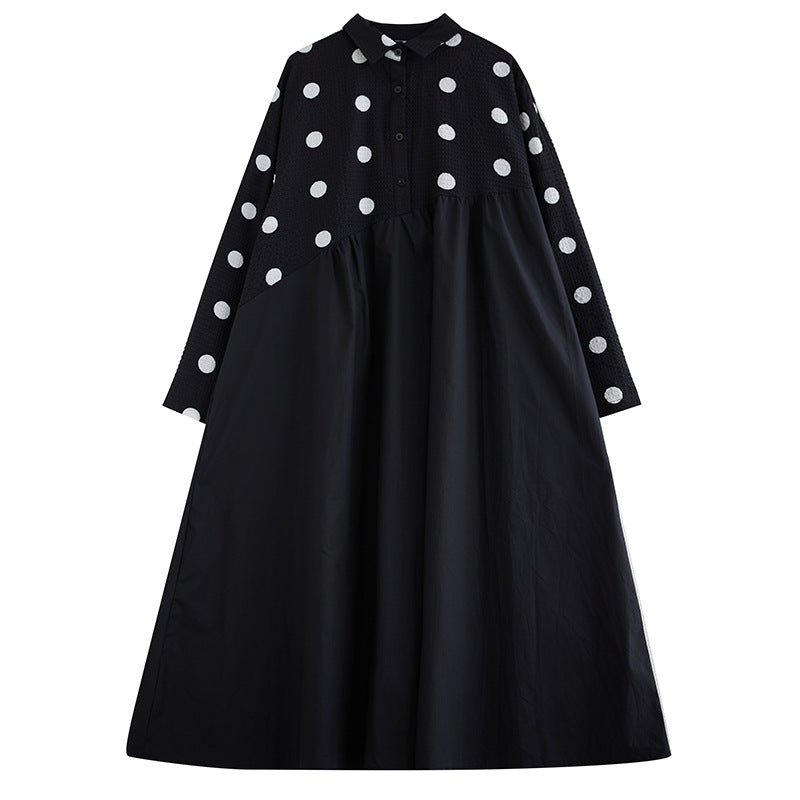 New Loose Plus Size Lace Printed Mid-length Artistic Retro Dress Lootquake LLC
