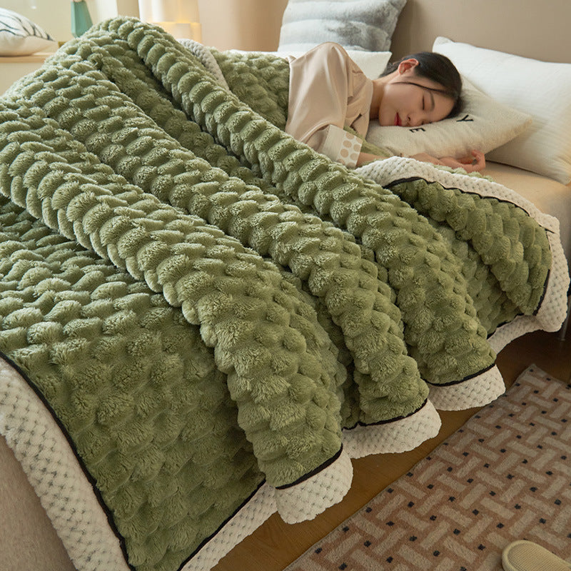 Coral Flannel Winter Thicken Thermal Cover Blanket Pi-Mart