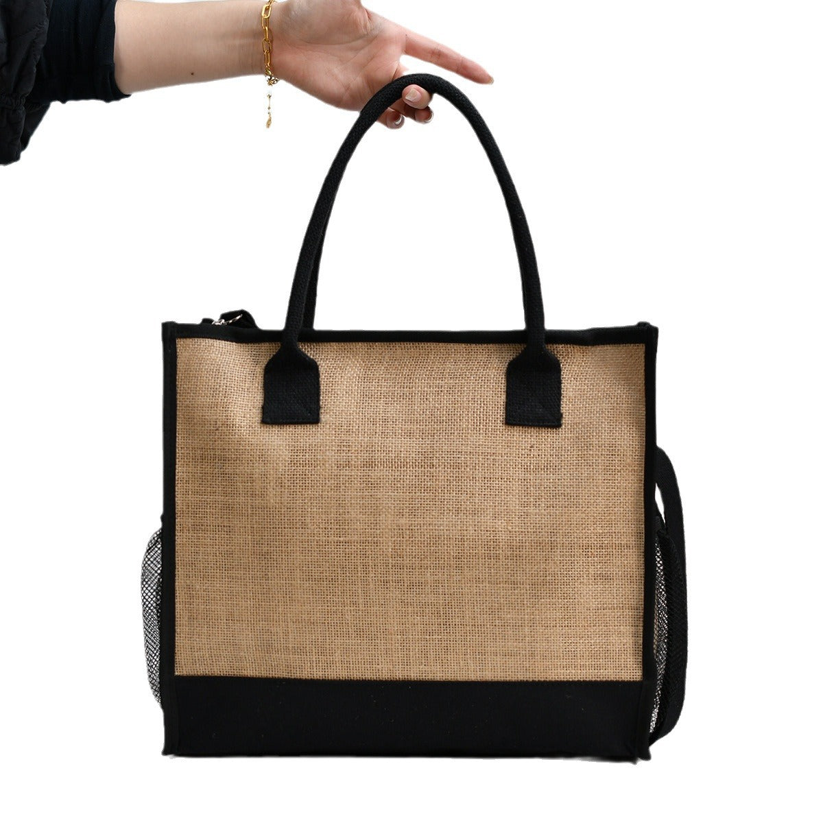 Linen tote shoulder bag, large capacity messenger tote bag, shoulder strap removable storage bag, lightweight tote purse - SJB-DIAMOND ELITES
