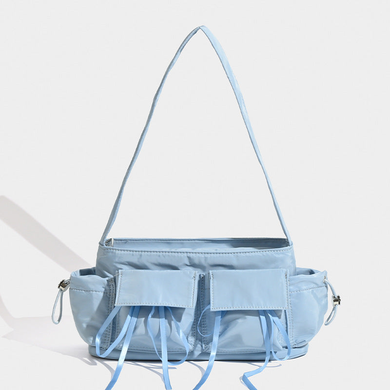 Summer nylon texture portable shoulder bag, casual underarm bag, hobo shoulder bag, top handle shoulder purse - SJB-DIAMOND ELITES