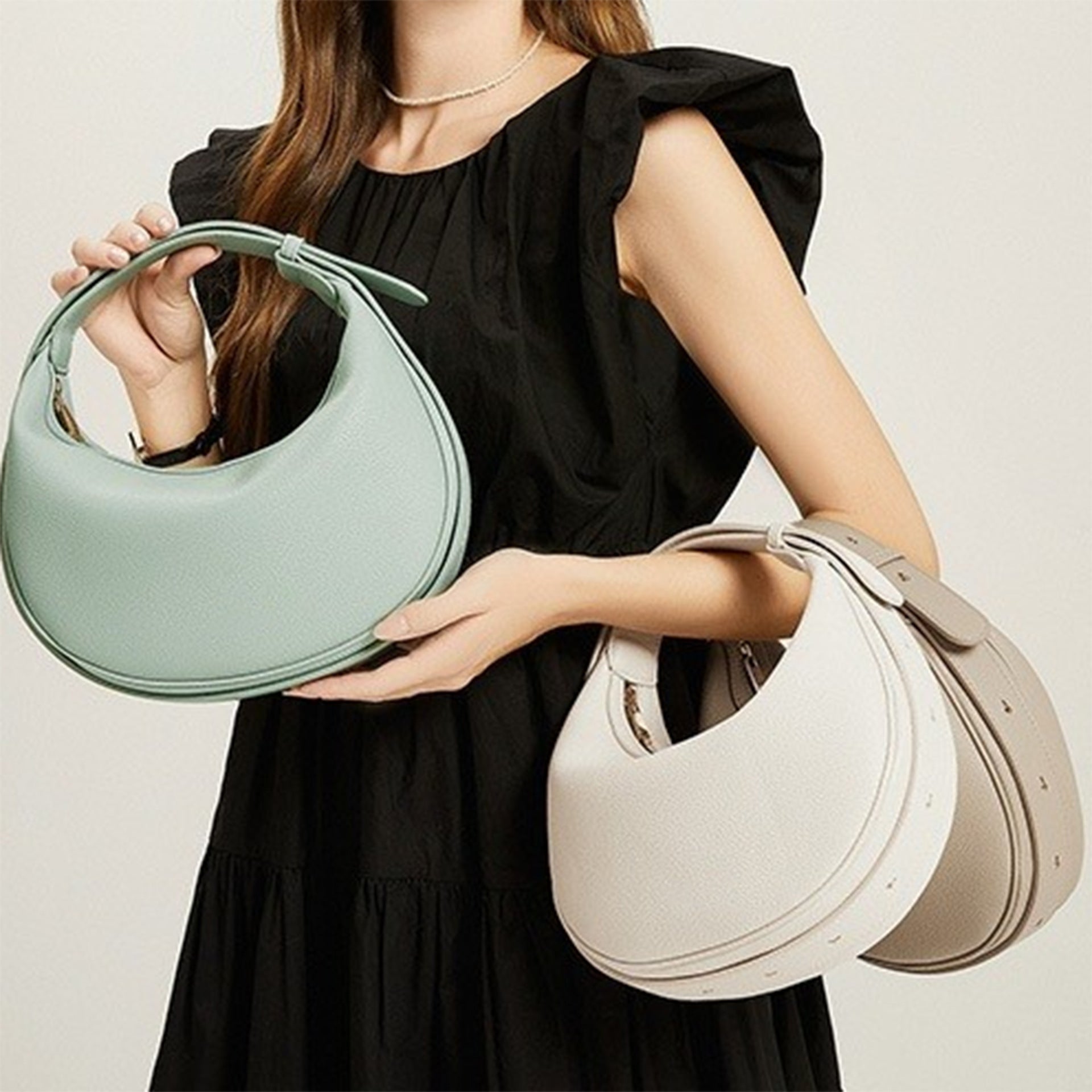 Half Moon Bag, Shoulder Strap Adjustable Shoulder Bag, Hobo Bag for Women - SJB-DIAMOND ELITES