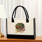 Canvas tote bag, large capacity printed tote bag women's, fashionable waterproof portable shopping bag - SJB-DIAMOND ELITES