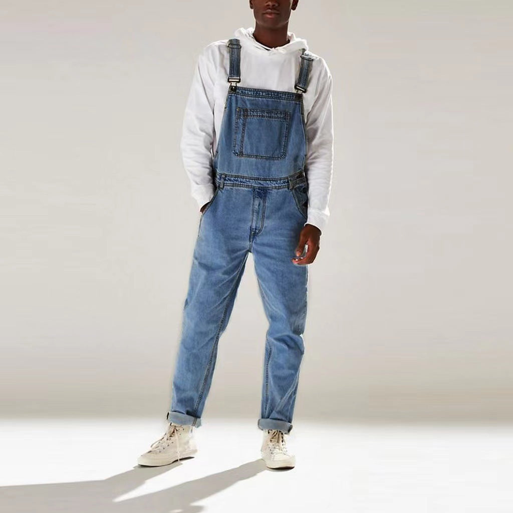 Suspender Pants Suspenders One-piece High Waist Men's Jeans Lootquake LLC