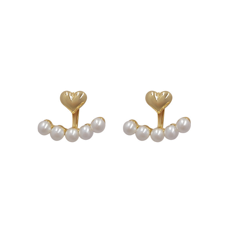 Silver Needle Small Pearl Stud Earrings Female Design Pi-Mart
