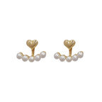 Silver Needle Small Pearl Stud Earrings Female Design Pi-Mart
