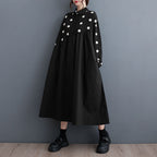 New Loose Plus Size Lace Printed Mid-length Artistic Retro Dress Lootquake LLC