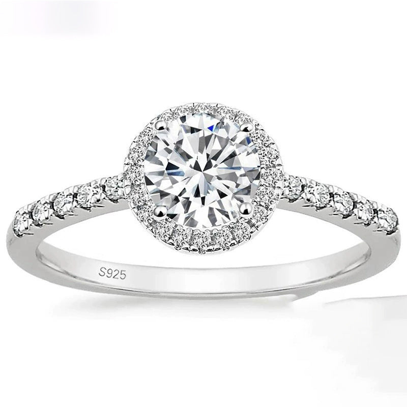 Round Zircon Women's Silver Ring Pi-Mart