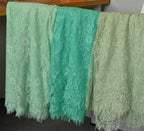 3Meters/lot Off White French Chantilly Lace Fabric , Eyelash Embroidery Lace Craft Bridal Veil Lace Accessory 150cm Width