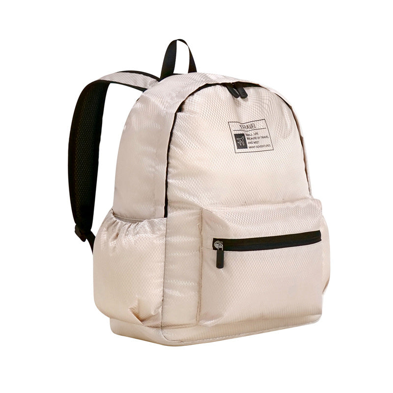 Foldable backpack, simple large capacity travel backpack female, waterproof storage backpack purse, casual polyester clothing storage backpack purse lightweight - SJB-DIAMOND ELITES