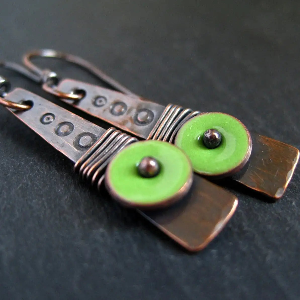 Vintage Simi Style Colored Enamel Earrings