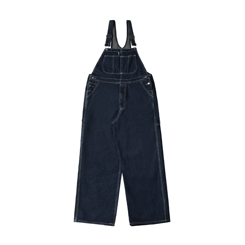 Men's Japanese-style Retro Casual Straight-leg Working Bib Top Pants Lootquake LLC