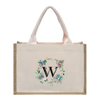 Cotton and linen canvas tote bag, printed letter tote bag, portable light handbag, gift shopping bag - SJB-DIAMOND ELITES