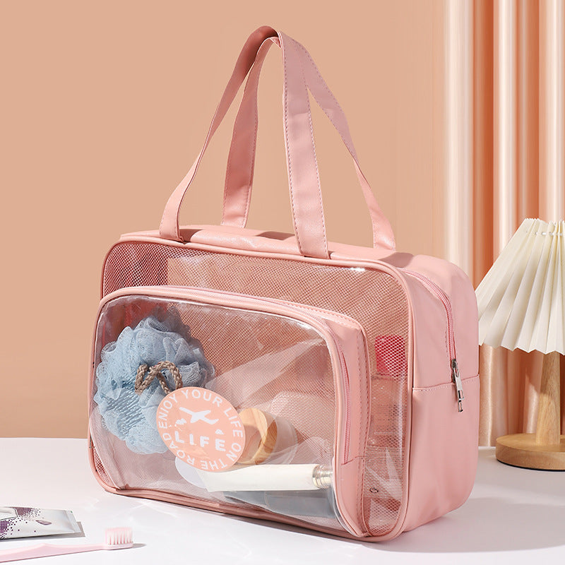 Large Capacity Transparent Wash Bag, Swimming Fitness Bath Bag, Cosmetics Storage Bag, Wet and Dry Separation Hand Shoulder Travel Bag for College Dorm Camp GymTransparent Cosmetic Bag, - SJB-DIAMOND ELITES