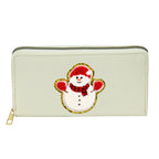 Women's alphabet embroidered wallet, long coin purse, nylon zipper ticket holder, multi-function card bag - SJB-DIAMOND ELITES