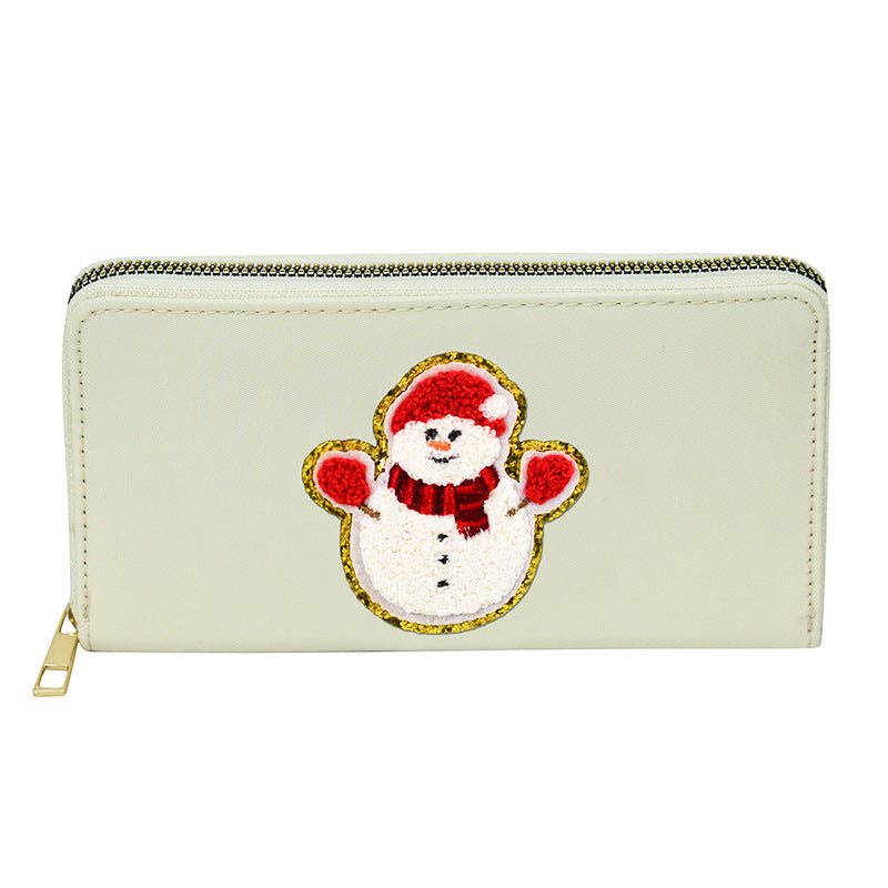 Women's alphabet embroidered wallet, long coin purse, nylon zipper ticket holder, multi-function card bag - SJB-DIAMOND ELITES