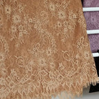 3Meters/lot Off White French Chantilly Lace Fabric , Eyelash Embroidery Lace Craft Bridal Veil Lace Accessory 150cm Width