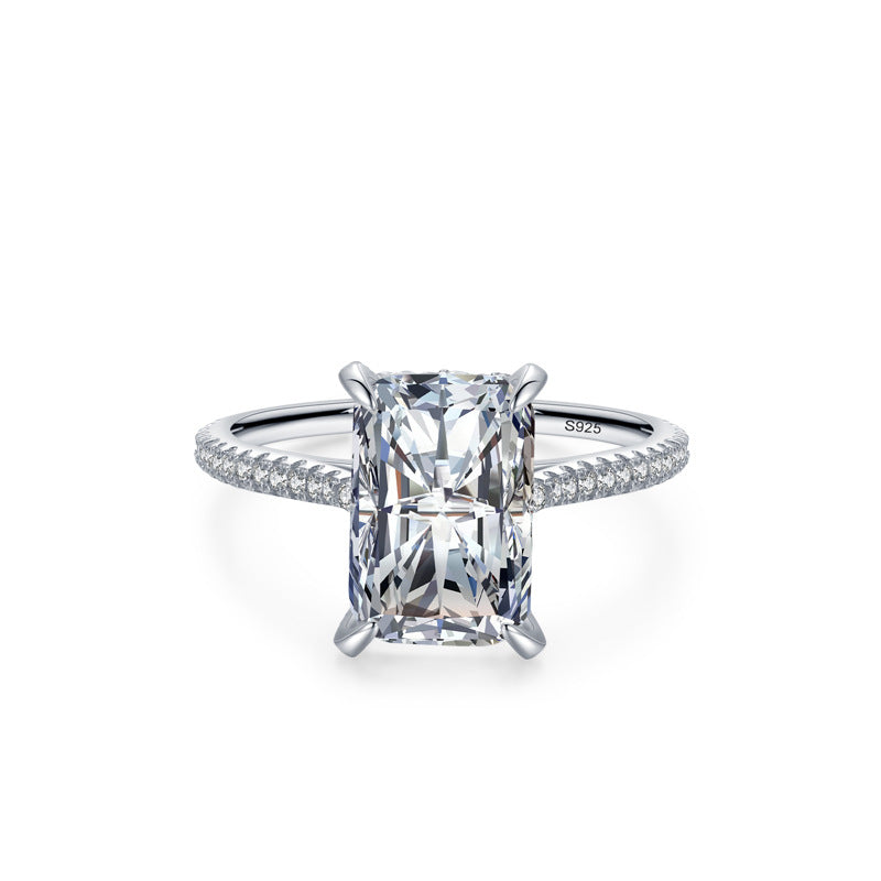 S925 Sterling Silver Simulation Diamond Ring Pi-Mart