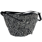 Slouch purse Crossbody, Casual bag Female, Zebra pattern fabric shoulder bag, large capacity hobo bag 2 in 1